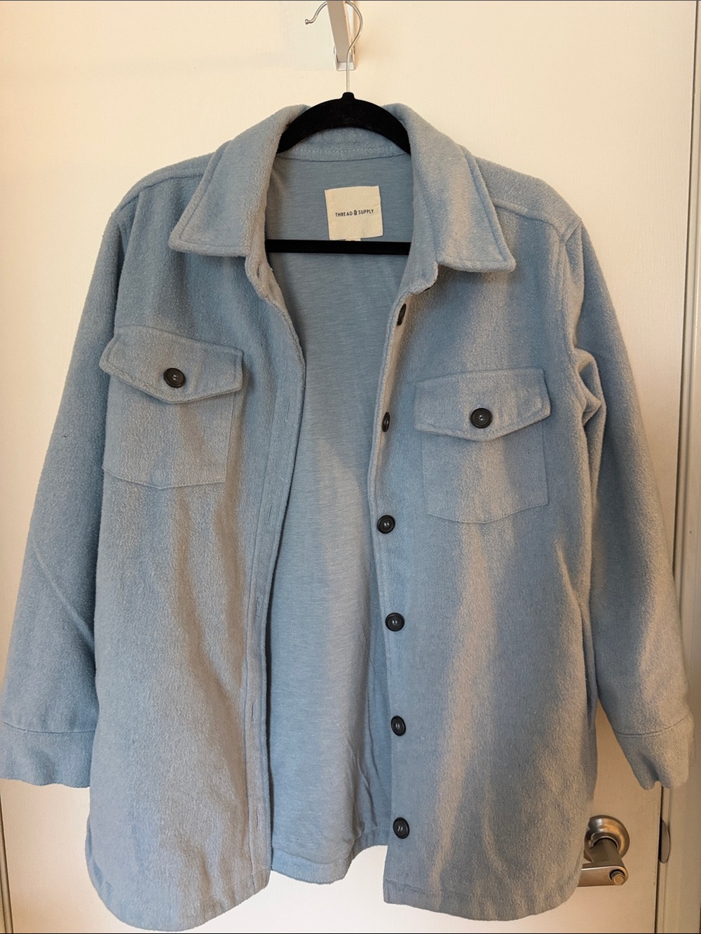 Nordstrom / Thread & Supply Pale Blue Button-Front Utility Shacket